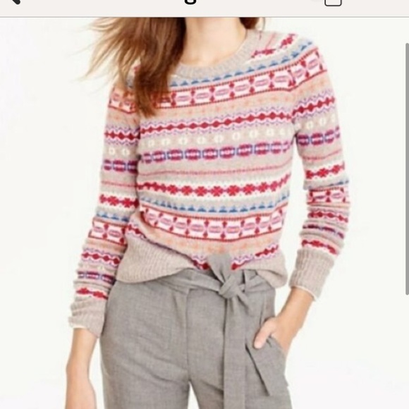 J.crew wool sweater size medium new multi color ink gray white preppy - Picture 1 of 8